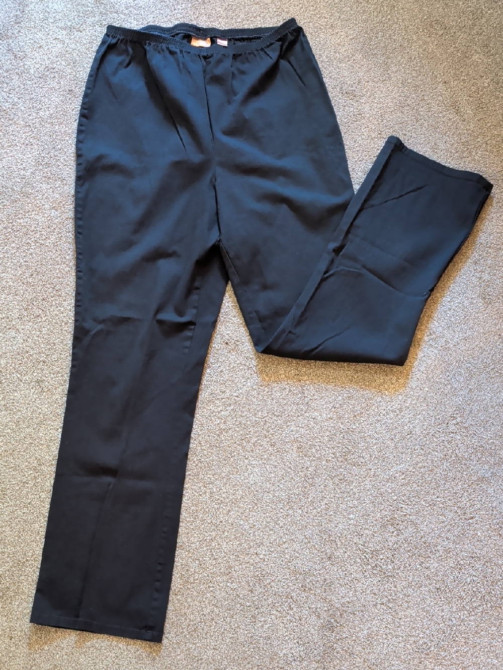 Northcrest Women's Plus Stretch Boot Cut Black Elastic-Waist Pants Jeans 18W/20W